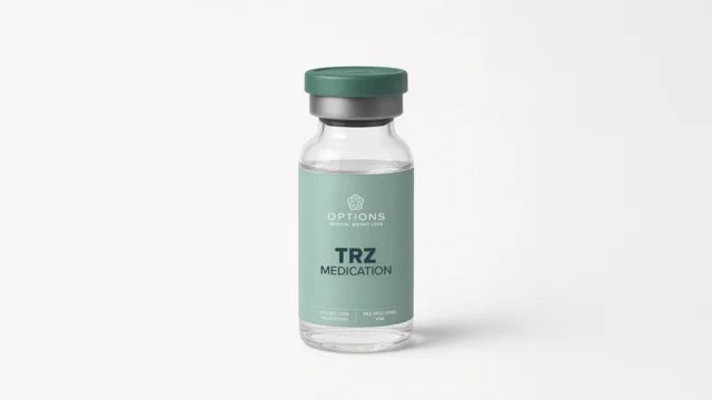 A vial labeled "Tirzepatide Injection, 10 mL, Multiple Dose Vial" against a plain background.