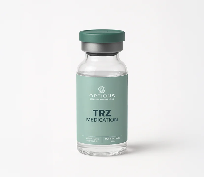 A vial labeled "Tirzepatide Injection, 10 mL, Multiple Dose Vial" against a plain background.