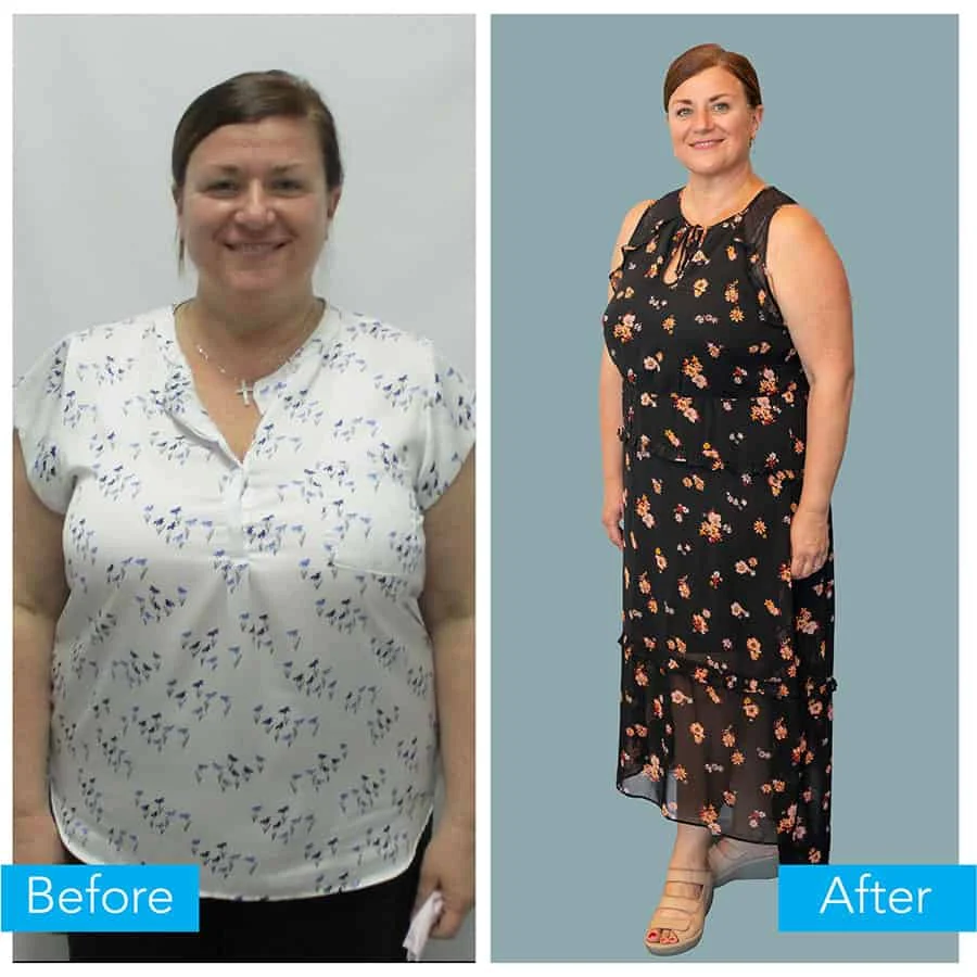 Amanda's before and after.