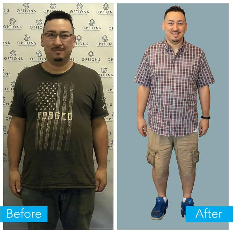 Sean's before and after.