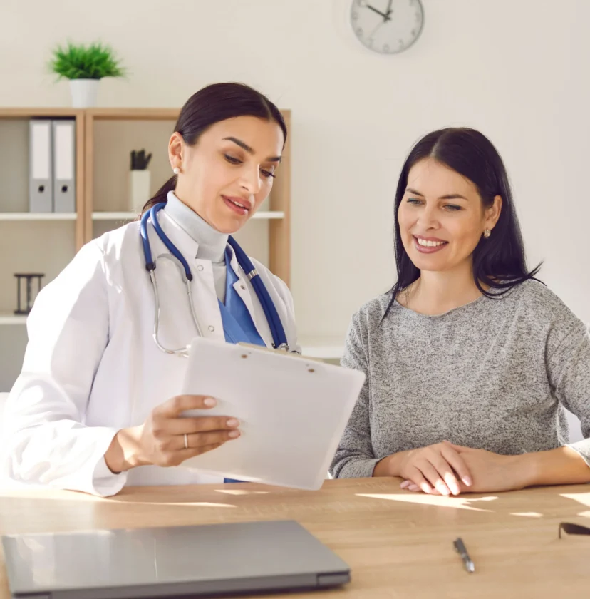 A doctor giving a consultation to a patient.