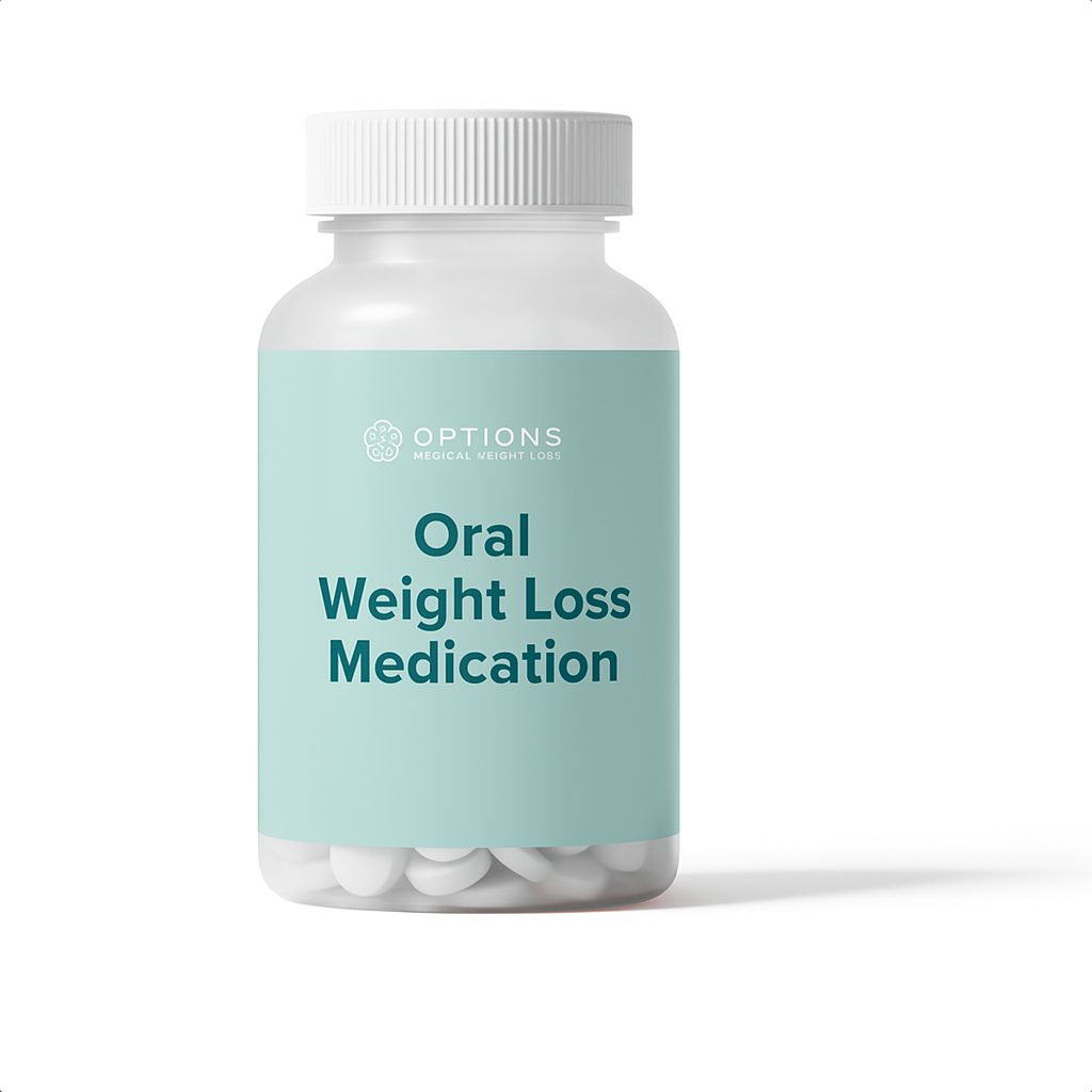 Oral weight loss medication bottle