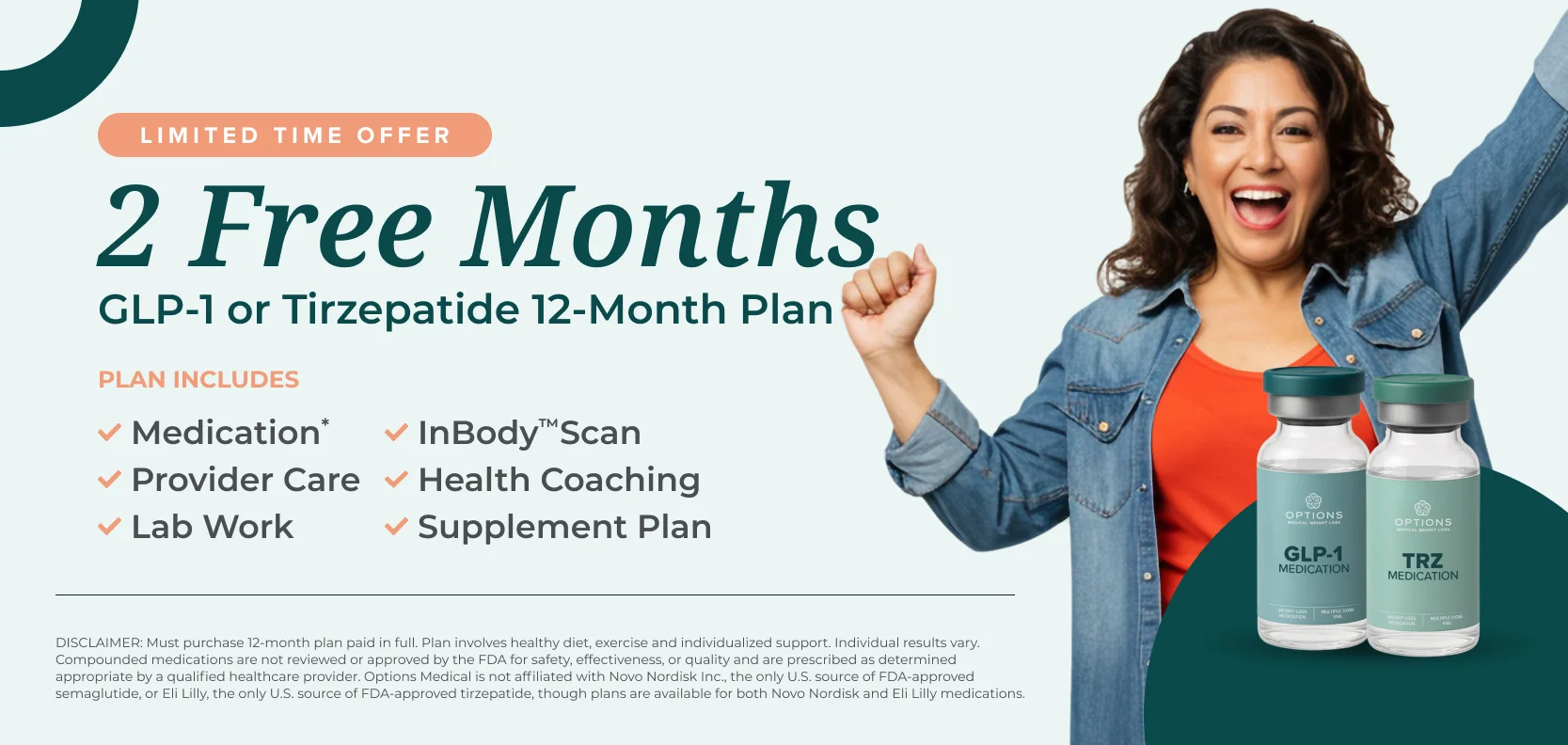 2 Free Months GLP-1 or Tirzepatide 12-Month Plan